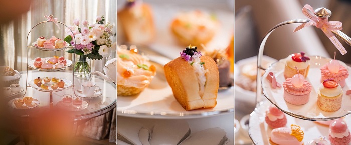 10 月 1 日起至 10 月 31 日,在粉紅絲帶月裡,青隅推出期間限定 Pink Ribbon Afternoon Tea。圖/台北文華東方酒店提供